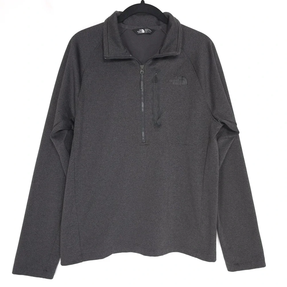 THE NORTH FACE Men's 1/4 Zip Fleece Pullover Gray Athletic Lightweight‎ NF0A2VE5